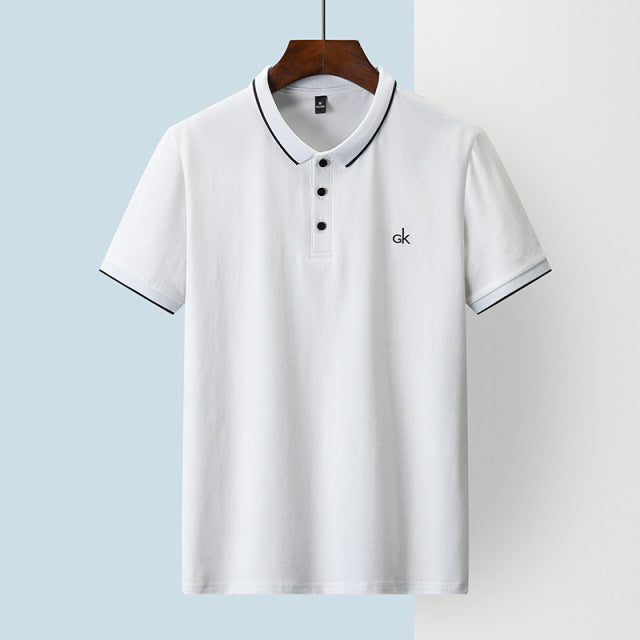 2021 Letter Embroidery Men's Business Polo Shirts Summer Fashion Tops Tee Short Sleeve Shirt Slim-fit Blouse Trend Mens Clothing