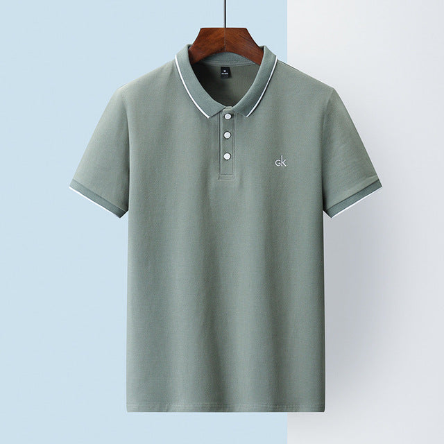 2021 Letter Embroidery Men's Business Polo Shirts Summer Fashion Tops Tee Short Sleeve Shirt Slim-fit Blouse Trend Mens Clothing