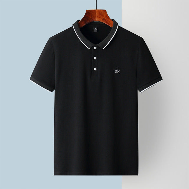 2021 Letter Embroidery Men's Business Polo Shirts Summer Fashion Tops Tee Short Sleeve Shirt Slim-fit Blouse Trend Mens Clothing