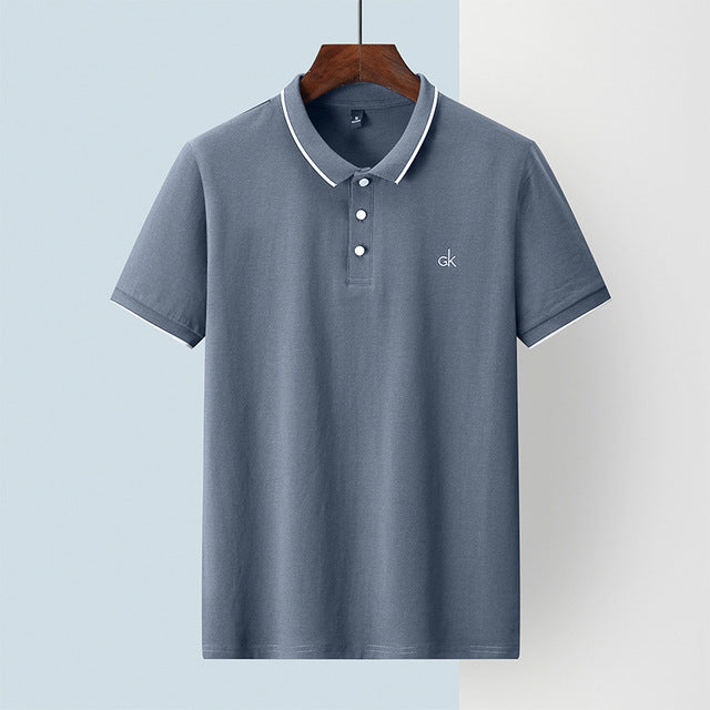 2021 Letter Embroidery Men's Business Polo Shirts Summer Fashion Tops Tee Short Sleeve Shirt Slim-fit Blouse Trend Mens Clothing