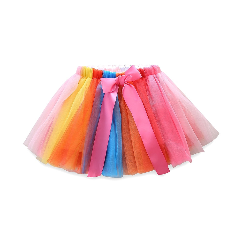 Mudkingdom Girls Birthday Shirt and TUTU Skirt Set for Girl Birthday Party Clothes Kids Rainbow Birthday Suit Summer Colorful