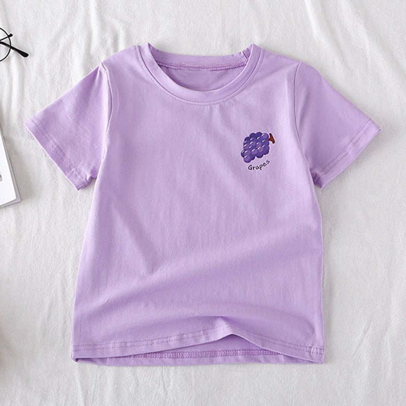Menoea 2 7Y Baby Girl T-Shirt New Summer Cute Fruit Pattern Tops Girls Boys Tees Children Clothing 100% Cotton Outfit Clothes