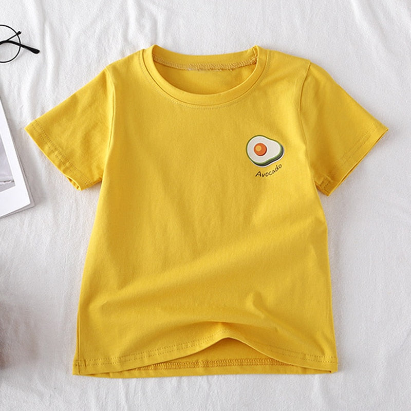 Menoea 2 7Y Baby Girl T-Shirt New Summer Cute Fruit Pattern Tops Girls Boys Tees Children Clothing 100% Cotton Outfit Clothes