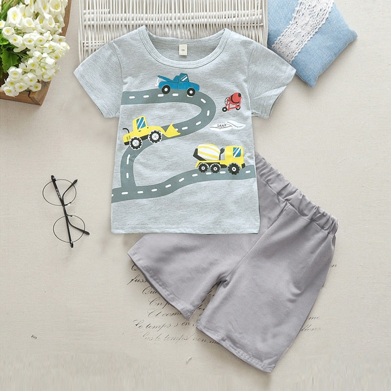 Menoea 2020 Summer Children Boy Summer Clothes Sets Kids 2pcs Short Sleeve T-Shirt 2-6years Suits Shorts Child Clothing Suits