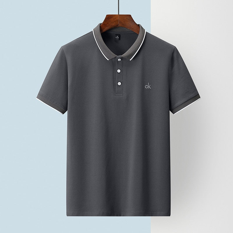 2021 Letter Embroidery Men's Business Polo Shirts Summer Fashion Tops Tee Short Sleeve Shirt Slim-fit Blouse Trend Mens Clothing