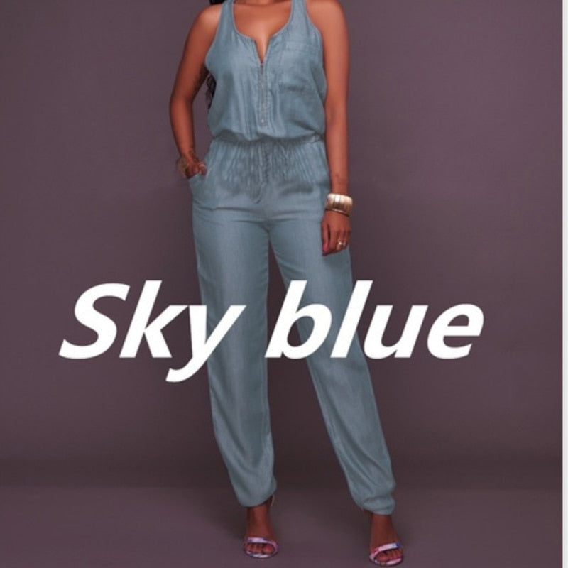 Elegant Long Jumpsuit Women Summer 2020 Shirt Overalls Office Lady One Piece Romper Belt