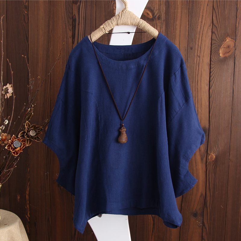 2022 Summer ZANZEA Women Blouse Casual Solid Cotton Shirt Ladies Baggy Blusas Sleeve Work Office Tops Chemise