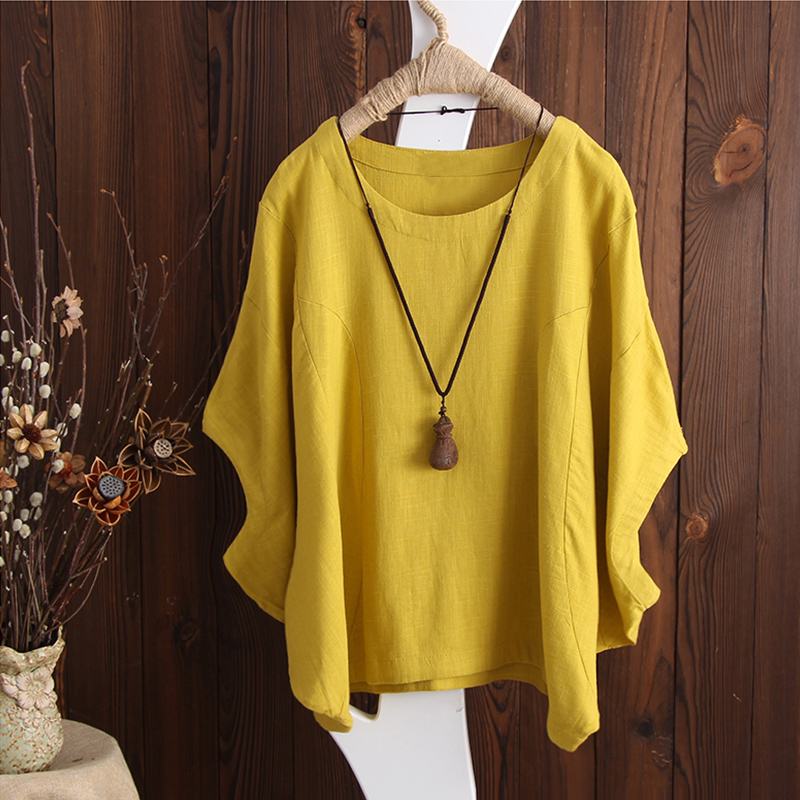 2022 Summer ZANZEA Women Blouse Casual Solid Cotton Shirt Ladies Baggy Blusas Sleeve Work Office Tops Chemise