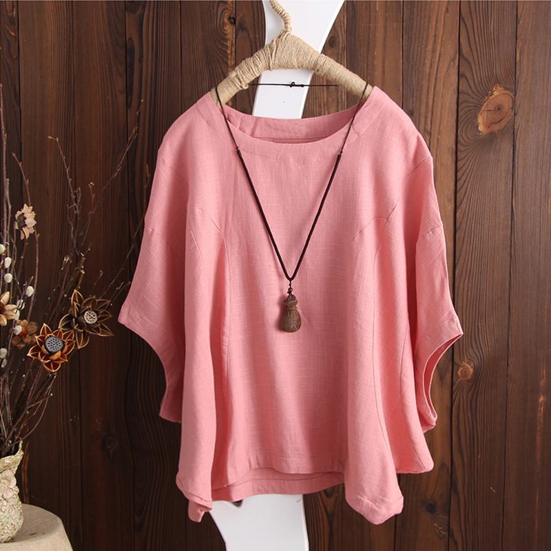 2022 Summer ZANZEA Women Blouse Casual Solid Cotton Shirt Ladies Baggy Blusas Sleeve Work Office Tops Chemise