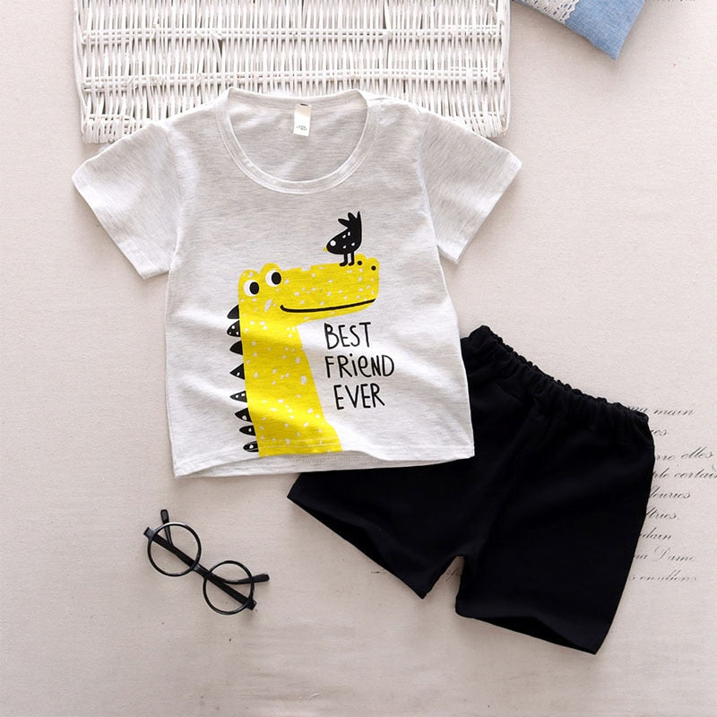 Menoea 2020 Summer Children Boy Summer Clothes Sets Kids 2pcs Short Sleeve T-Shirt 2-6years Suits Shorts Child Clothing Suits