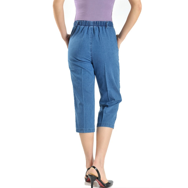 Mom Jeans Denim Trousers Womens Jeans Baggy High Waist Casual Embroidery