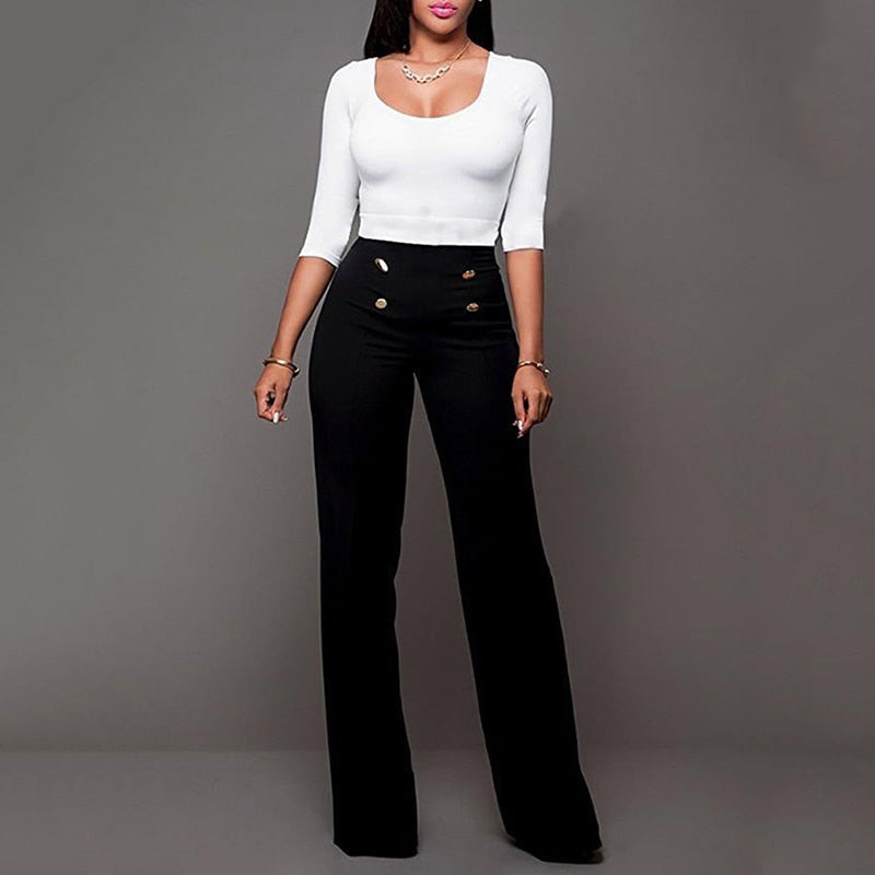 Women Casual Harem Long High Waist Elastic Pants