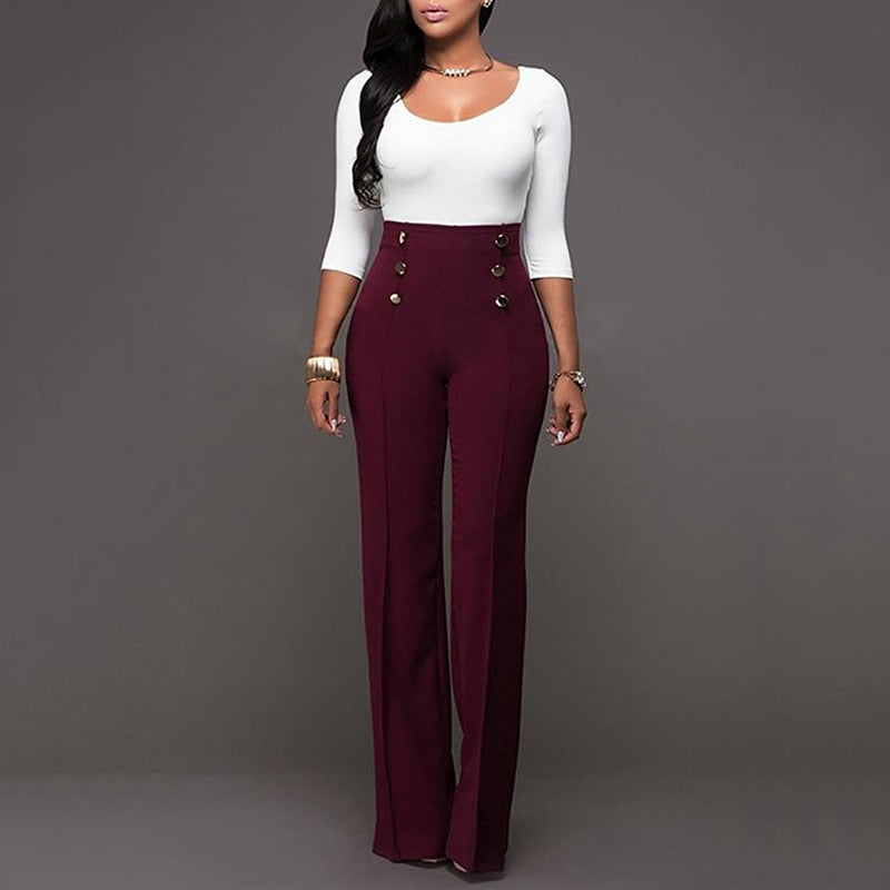 Women Casual Harem Long High Waist Elastic Pants