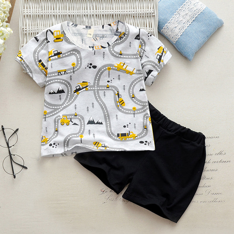 Menoea 2020 Summer Children Boy Summer Clothes Sets Kids 2pcs Short Sleeve T-Shirt 2-6years Suits Shorts Child Clothing Suits