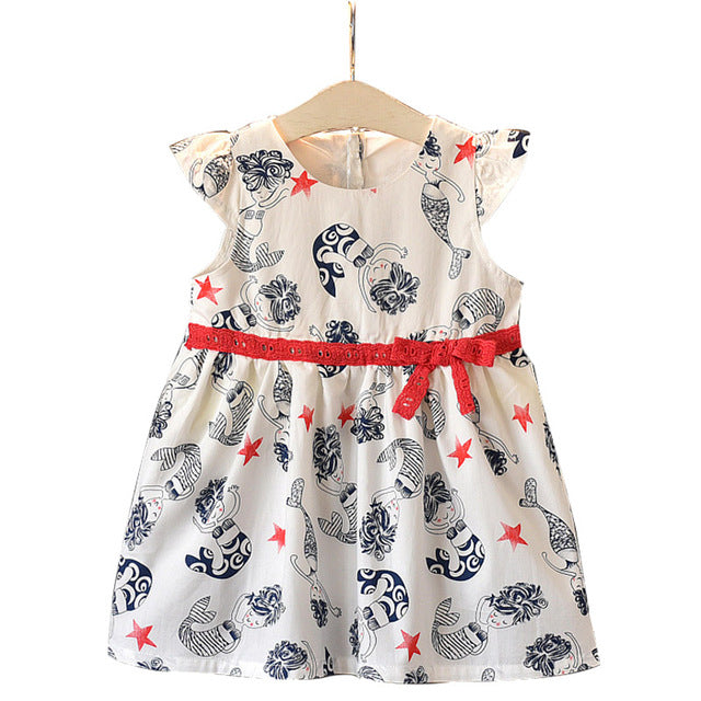 Menoea Girls Clothing Dresses 2020 Summer New Girl Princess Dress Children Floral Printed Design Kids Dresses for 2-7Y