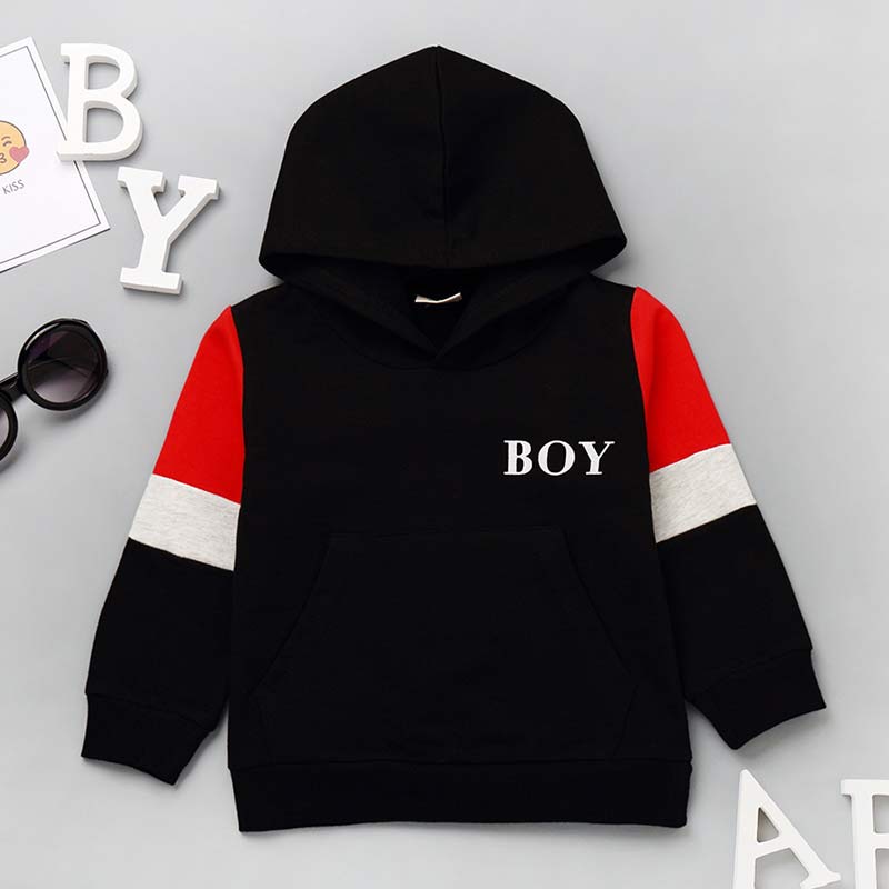 Menoea Kids Hoodies Autumn 2020 Girls Boys Sweatshirts Letter Long Sleeve Tops with Hat Girl Color Patchwork Sports Outfits