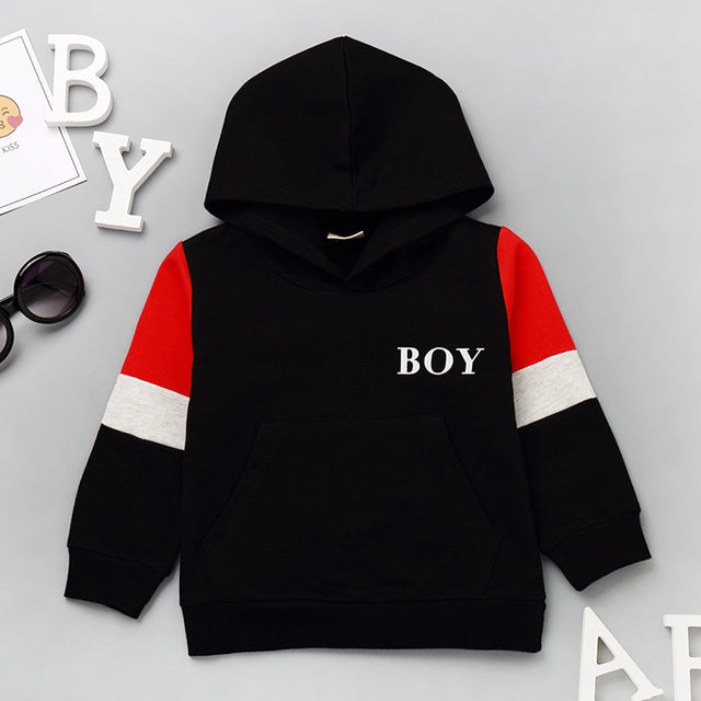 Menoea Kids Hoodies Autumn 2020 Girls Boys Sweatshirts Letter Long Sleeve Tops with Hat Girl Color Patchwork Sports Outfits