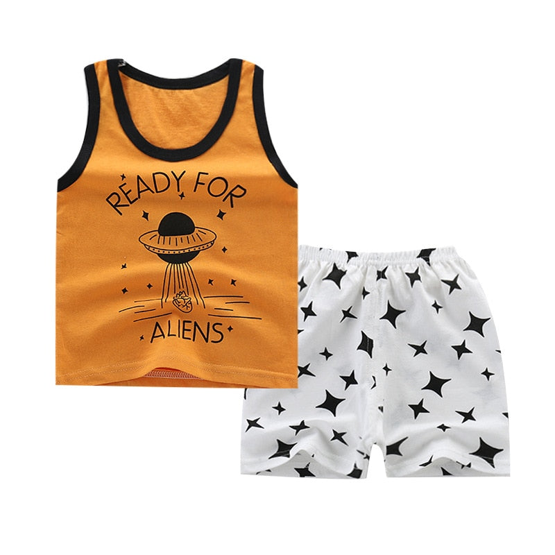 2PCS Kids Baby Boys Pants Set Clothes