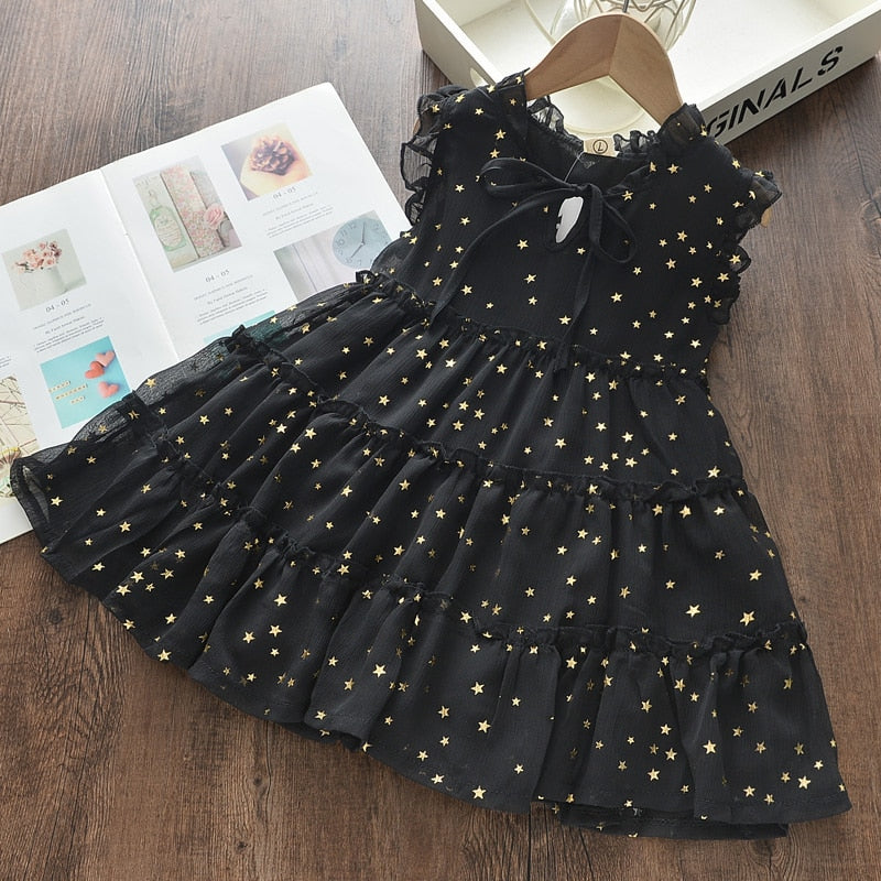 Menoea Girls Wedding Dress 2022 Summer Fashion Girl Kids Party Dresses Starry Sequins Outfits Gown Children Princess Clothes
