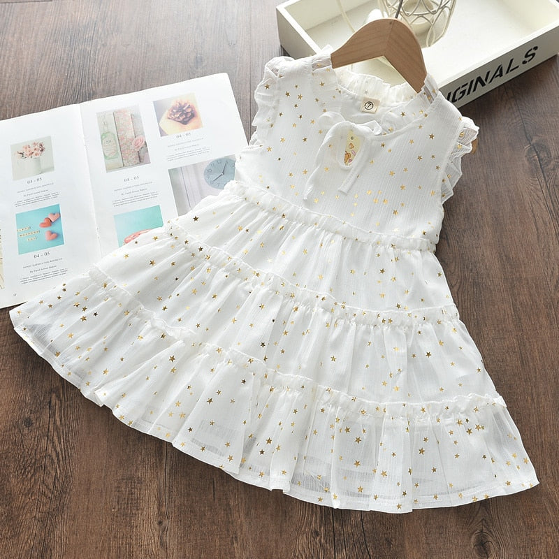 Menoea Girls Wedding Dress 2022 Summer Fashion Girl Kids Party Dresses Starry Sequins Outfits Gown Children Princess Clothes