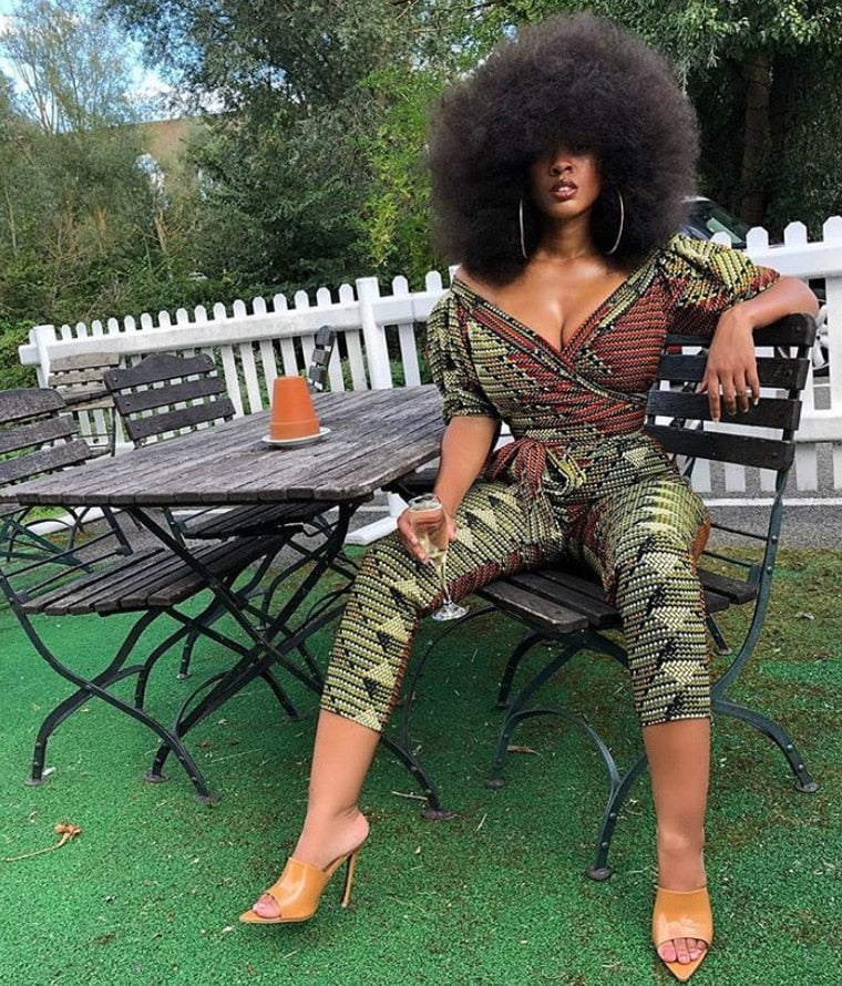 African Clothes Women Jumpsuit 2022 Fashion Shoulder Off Ankara Style Trousers Africaine Jumpsuits Rompers Lady Lace Party Robe