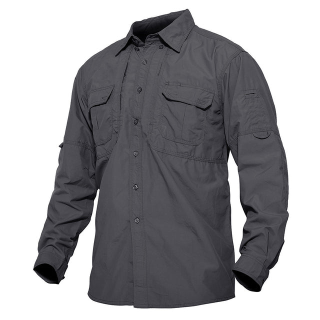 TACVASEN Men's Tactical Shirts Summer Lightweight Quick Drying Shirts Army Military Shirts Long Sleeve Outdoor Work Cargo Shirts