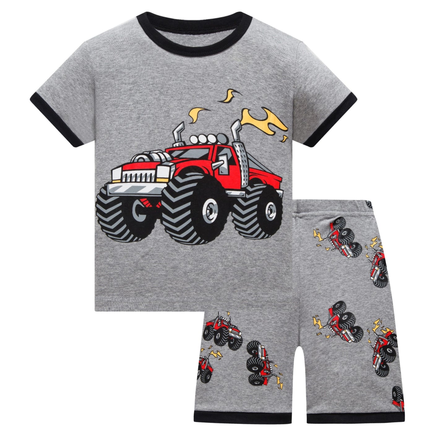 Kids Pajamas Set Summer Children Short Sleeve Sleepwear Rocket Boys Cartoon Pyjamas Clothing Nightwears Set