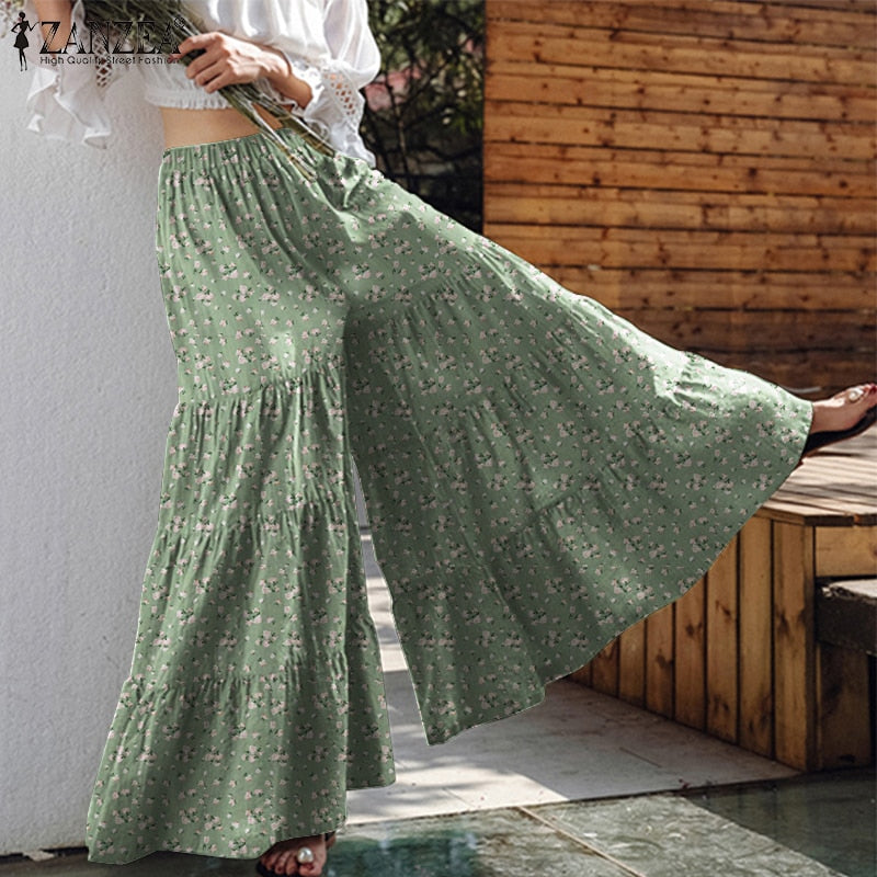 Wide Leg Trousers ZANZEA Tunip Pants