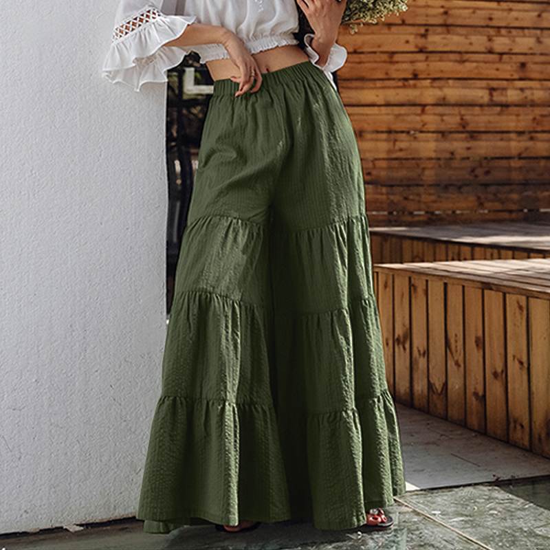 Wide Leg Trousers ZANZEA Tunip Pants