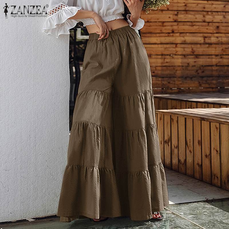 Wide Leg Trousers ZANZEA Tunip Pants