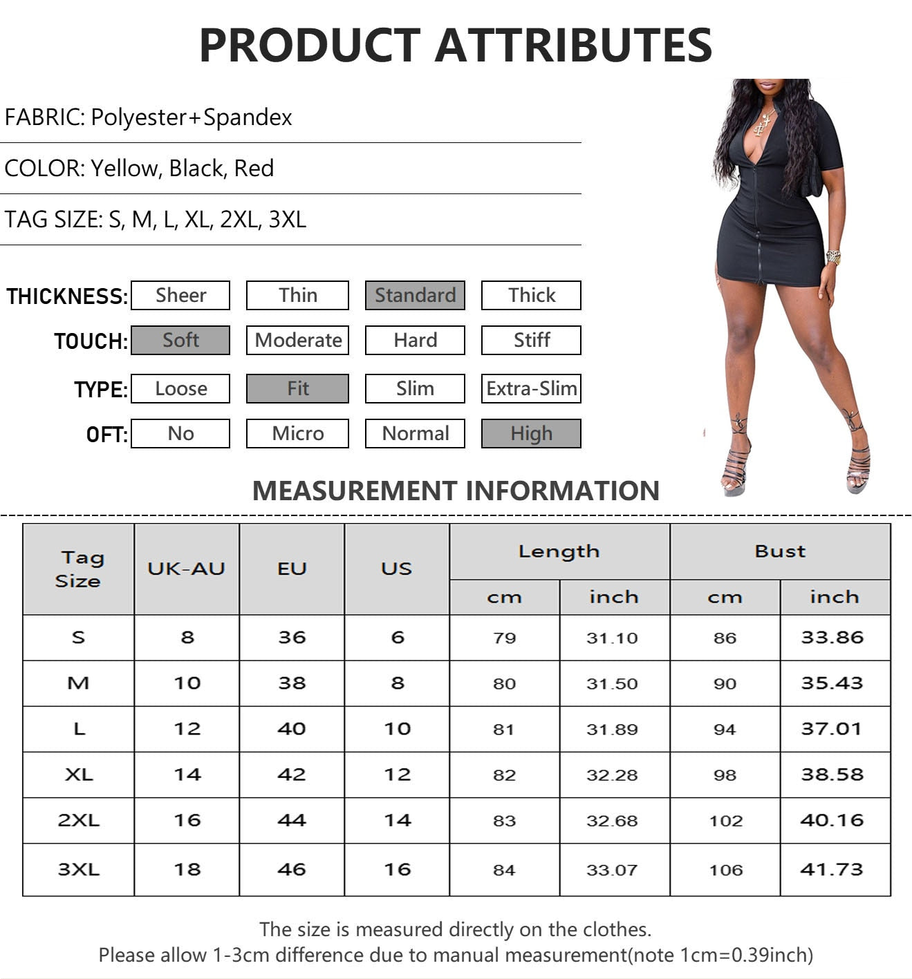 Sport Style Office Women Zipper Dress Spring Half-high Collar Hip Ladies Dress Fashion Female Long Sleeve Elastic Waist Vestidos