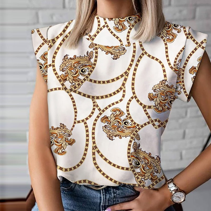 Fashion Women Lips Eyelash Print Sleeveless Blouses Shirts 2020 Summer Ladies Elegant Office Lady Casual Tops Blusa Streetwear