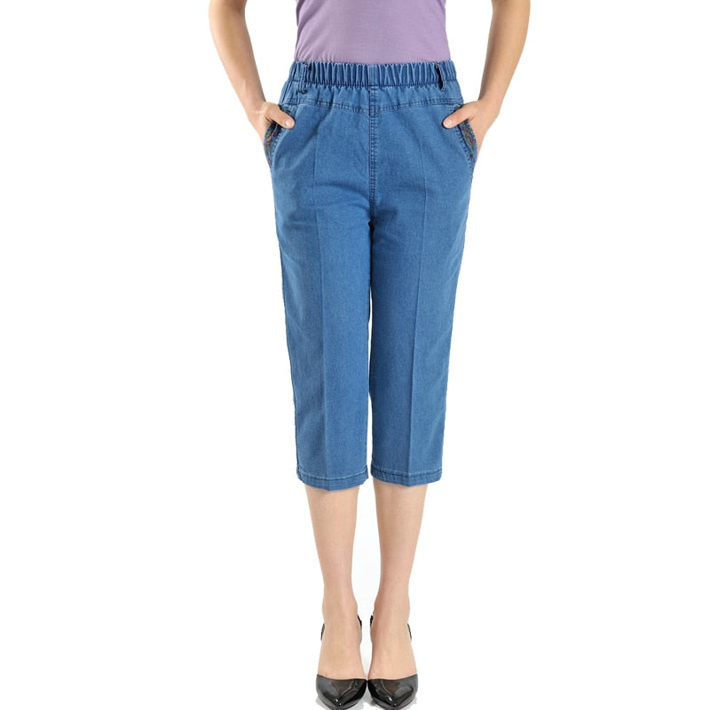 Mom Jeans Denim Trousers Womens Jeans Baggy High Waist  Casual Embroidery