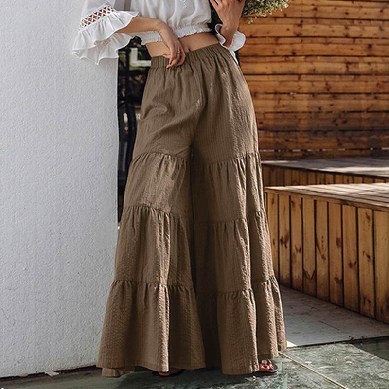 Wide Leg Trousers ZANZEA Tunip Pants