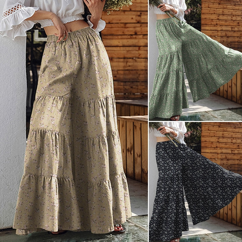 Wide Leg Trousers ZANZEA Tunip Pants