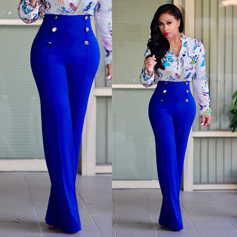 Women Casual Harem Long  High Waist Elastic Pants