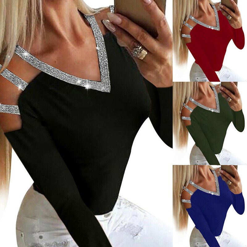 2020 New Autumn Women Elegant Long Sleeve Leisure Top Female Leisure OL Basic Shirt Glitter Ladder Cutout Sleeve Casual Blouse