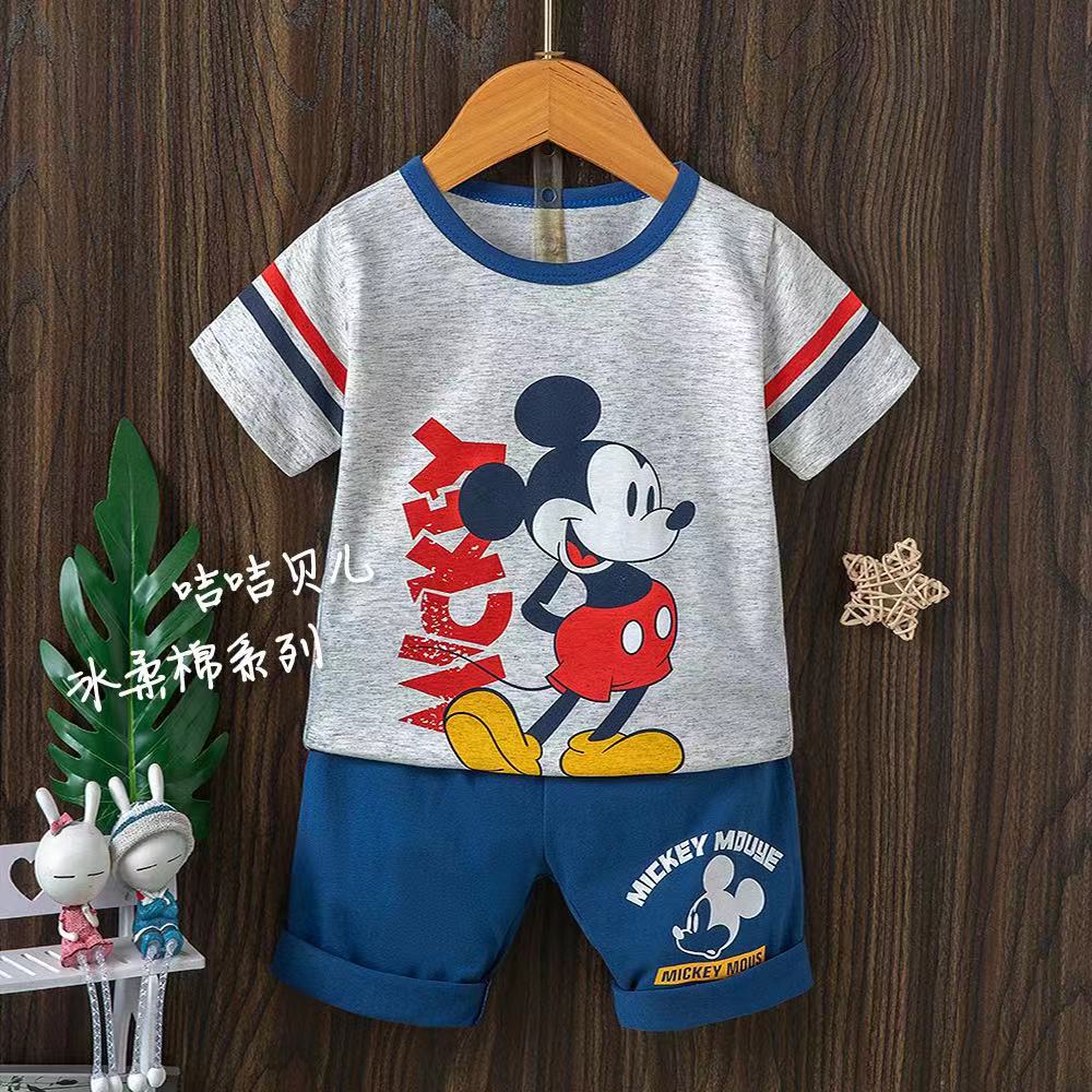 Baby Sleepwear Summer Pajamas Disney Clothing Mickey Mouse Teenage Boy Clothes Shortama Kids Set Marie For Girls Roddler Pjs