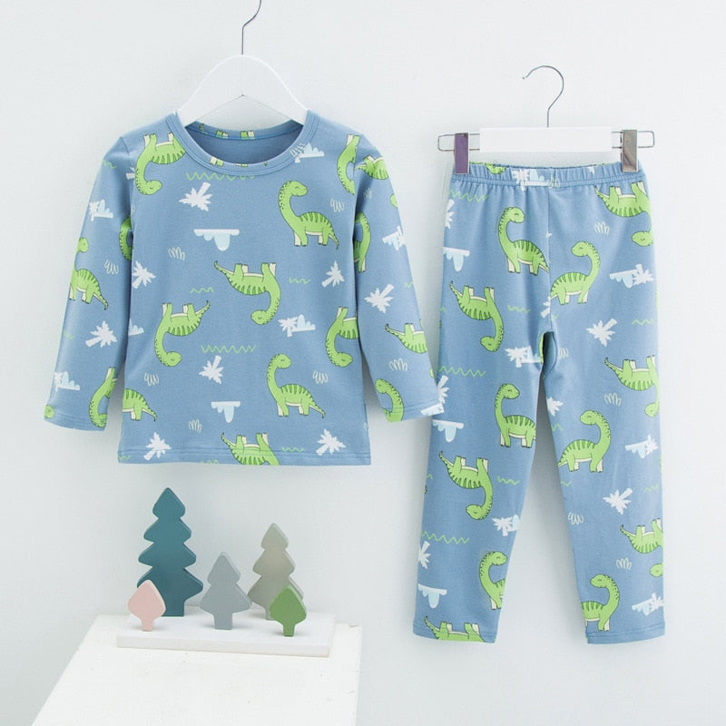 Menoea 2021 Spring Winter Children Cartoon Really Cotton Lining Underwear Set Children&#39;s Warm Home Pajamas Suits New Arrivals