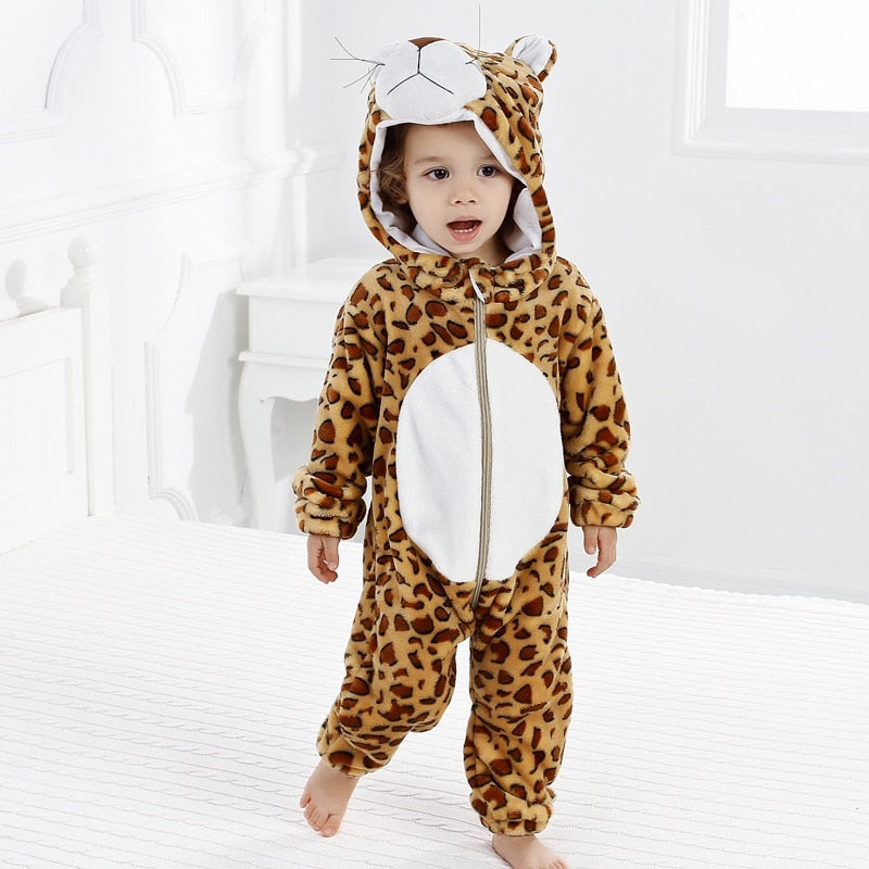 Baby Girl Boy Rompers Spring Winter Kids Clothes Flannel Cartoon Animals Kids Casual Loose Clothes Toddler Jumpsuit Boys Rompers