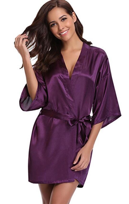 Silk Kimono Robe Bathrobe Women