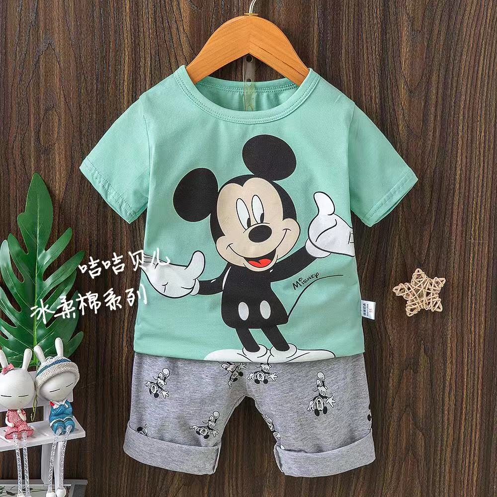 Baby Sleepwear Summer Pajamas Disney Clothing Mickey Mouse Teenage Boy Clothes Shortama Kids Set Marie For Girls Roddler Pjs