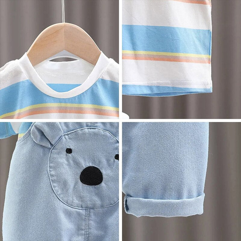 Menoea Kids Clothes Set for Baby Boys O-neck T-shirt Shorts 2 Pieces Suits New Short Sleeved Infant Children Baby Girls Clothing