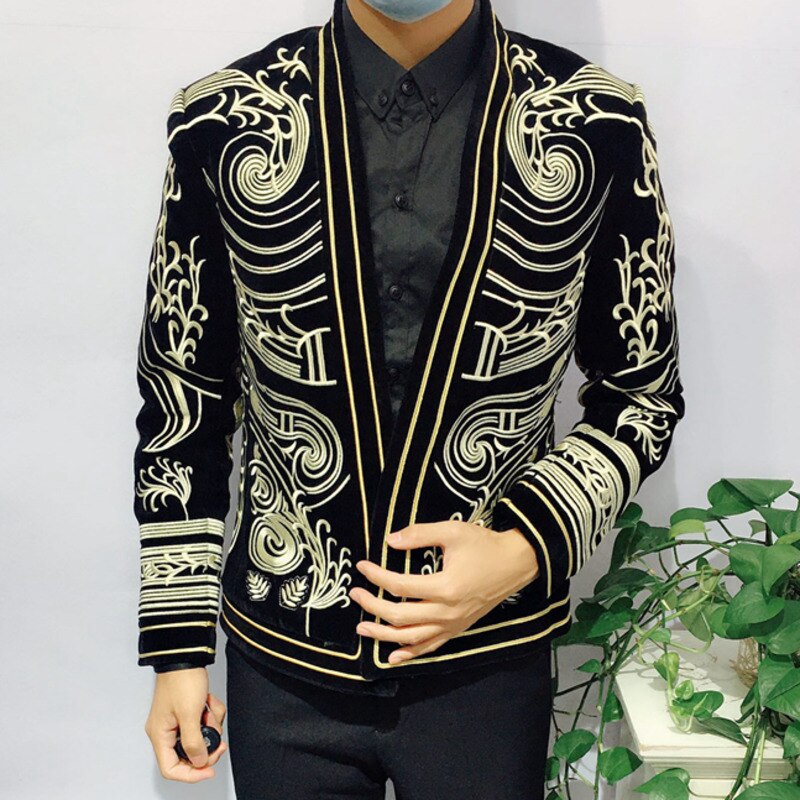 Terno Masculino Blazer Masculino Slim Fit Luxury Baroque Blazer Men Heavy Wormanship Embroidery Suit Jacket Male Blazers Men