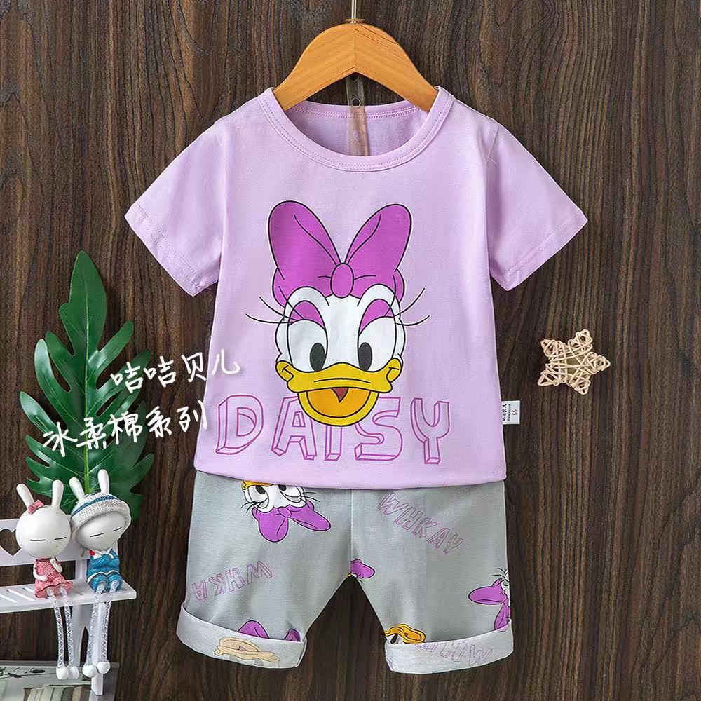 Baby Sleepwear Summer Pajamas Disney Clothing Mickey Mouse Teenage Boy Clothes Shortama Kids Set Marie For Girls Roddler Pjs