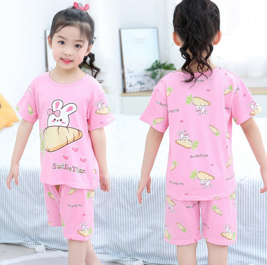 2021 Children Pajamas Set Kids Baby Girl Boys Cartoon Casual Clothing Costume Short Sleeve Children Sleepwear Pajamas Sets