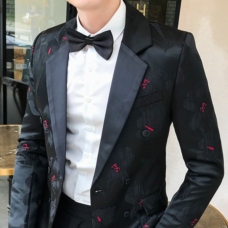 2019 Blazer Hombre Mens Slim Fit Blazer Jacket Business Affairs Printing Single Man&#39;s Suit Loose Coat Chaqueta Hombre Formal