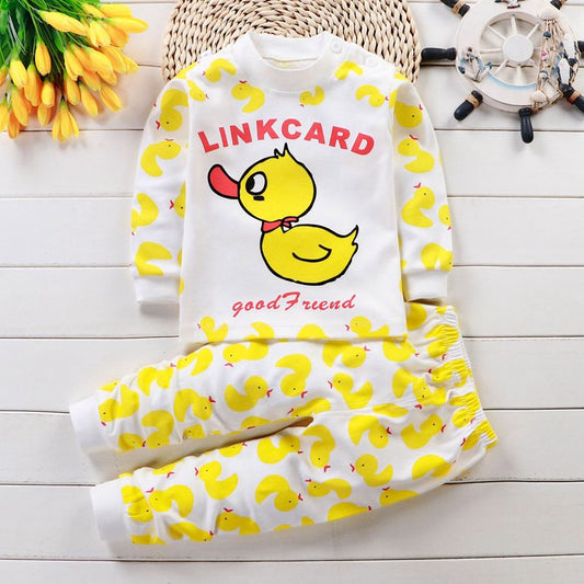 2021 Newborn Kids Boys Girls Pajama Sets Cartoon Long Sleeve Cute T-Shirt Tops with Pants Toddler Baby Autumn Sleeping Clothes