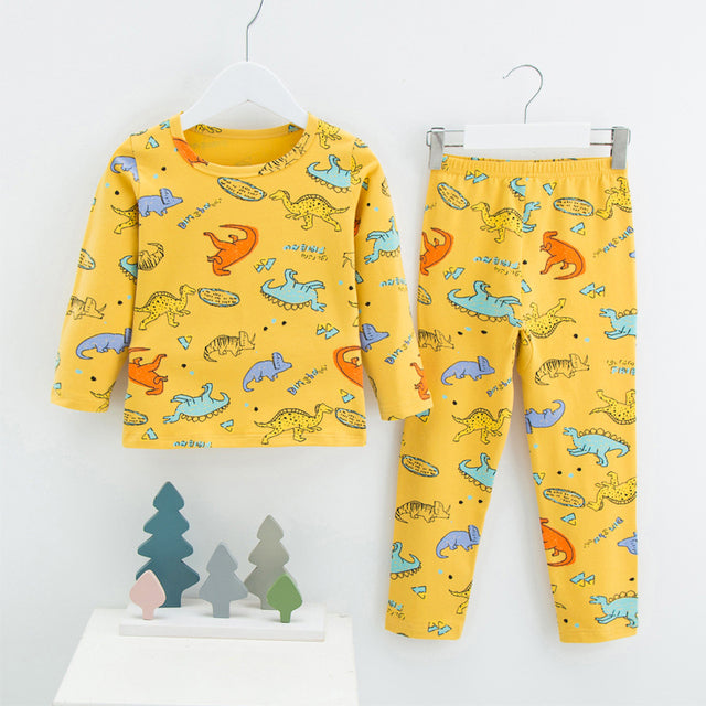 Menoea 2021 Spring Winter Children Cartoon Really Cotton Lining Underwear Set Children&#39;s Warm Home Pajamas Suits New Arrivals