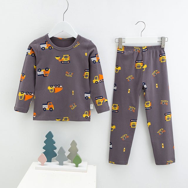 Menoea 2021 Spring Winter Children Cartoon Really Cotton Lining Underwear Set Children&#39;s Warm Home Pajamas Suits New Arrivals